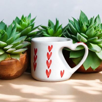 Heart Handle Ceramic Coffee Mug