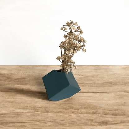 Tilted Square Ceramic Vase