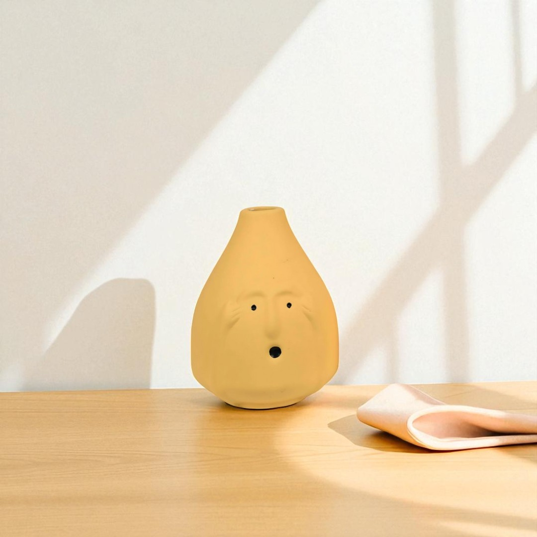 Flabbergasted Face Vase - Set of 2 (Yellow)