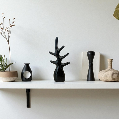Modern Abstract Tree Branch Sculpture - Black