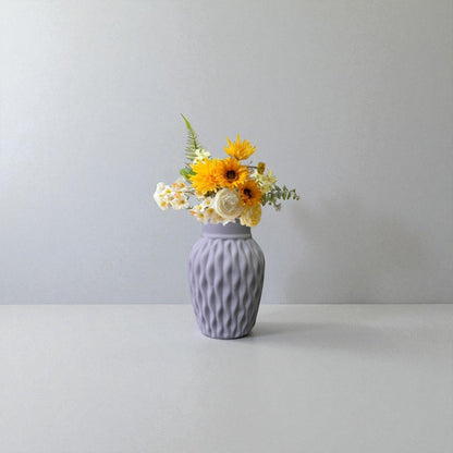 Wavy Textured Vase - Pastel Gray