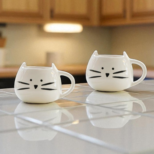 Cute Cat Coffee Mug - Set of 2