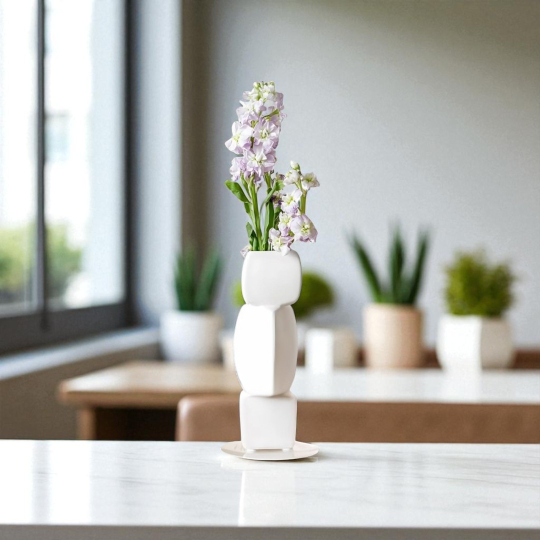 Onyx Stack Ceramic Vase - Set of 2