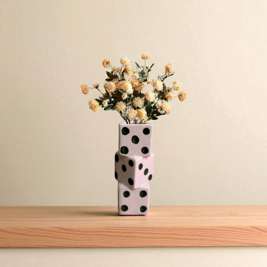 Stacked Dice Ceramic Vase