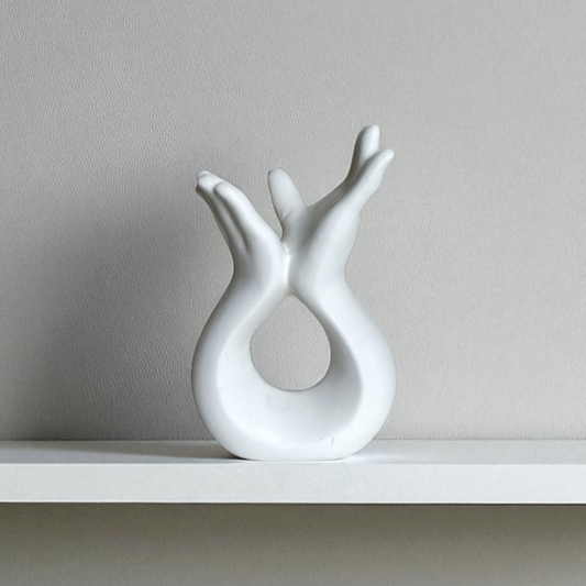 Hand Sculpture Decor - White