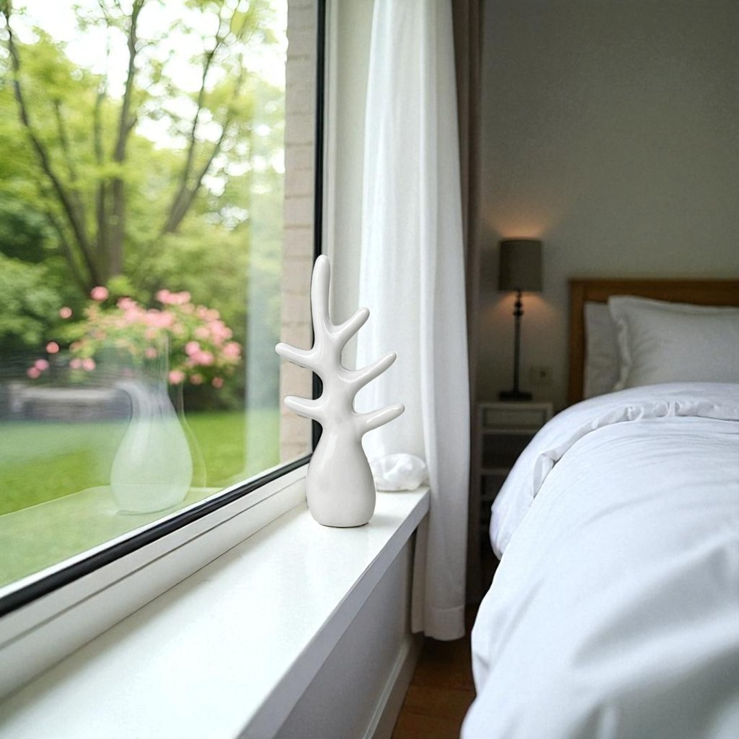 Modern Abstract Tree Branch Sculpture - White