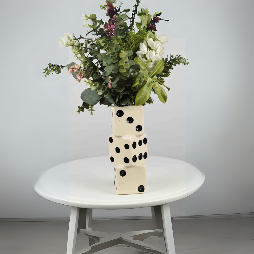 Stacked Dice Ceramic Vase