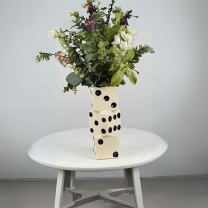 Stacked Dice Ceramic Vase