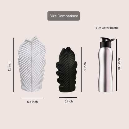 Sculpted Leaf Vase - Set of 2