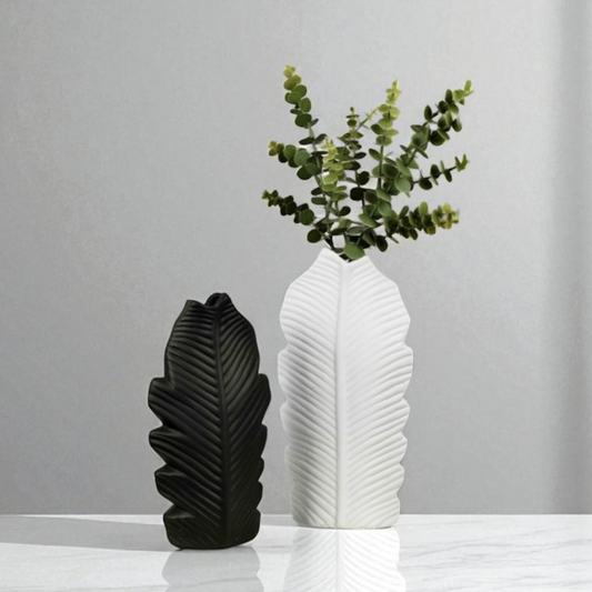 Sculpted Leaf Vase - Set of 2