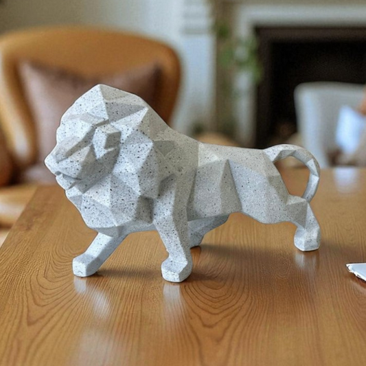 Geometric Lion Sculpture