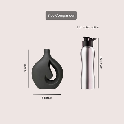 Serenity Swirl Ceramic Vase (Black)